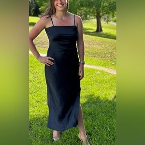 Navy Maxi Spaghetti Strap Dress
